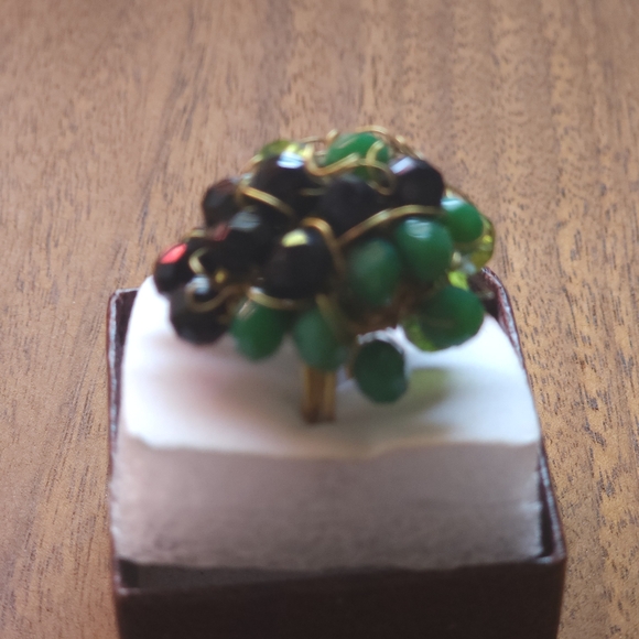 Cocktail Ring, adjustable, green - Picture 7 of 8